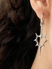 Lunivop Punk Stainless Steel Spiral Vortex Star Earrings Cool Charms Black 8 Hoop Earrings Women Men Goth Y2K Accessories Grunge Jewelry