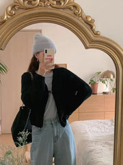 Lunivop One Button Cardigan for Women Long Sleeve Single Button Up Plain Sweater Jacket Shrug Cardigan Teen-girl Y2K Outfit