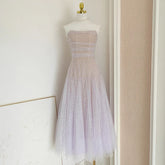 Lunivop Fashion Women's Dress Strapless Purple Gradient Evening Party Dresses 2025 Summer New Tide