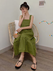 Lunivop Cute Bow Women Dress Elegant Sexy Backless Preppy Style Student Long Dress Korean Fashion Summer Female Strappy Dress New