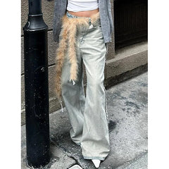 Lunivop Blue High Waist Women Jeans American Fashion Streetwear Wide Leg Jean Female Trouser Vintage Y2K NEW Straight Baggy Denim Pants