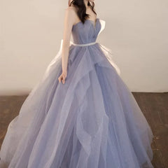Lunivop Purple Fluffy Skirt New Evening Dress Banquet Femininity Is Simple and Generous Formal Dress Women Elegant Evening Dresses