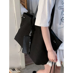 Lunivop Retro Large Capacity Canvas Tote Bags for Women New Fashion Casual Single Shoulder Hand-held Commuting Bag