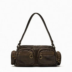 Lunivop Vintage Brown Handbag Purse Women New Hot Girls Leather Soft Pocket Y2k Bags Ladies Retro Shoulder Bag 2025 Aesthetic