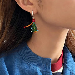 Lunivop New Design Asymmetric Christmas Tree Drop Earrings For Women Earring Party Jewelry New Year Christmas Gifts