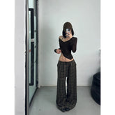Lunivop Autumn Vintage Y2k 90s Baggy Plaid Pants Woman Oversized Harajuku Korean Fashion Japanese Style Casual Streetwear Check Trousers