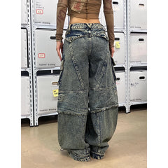 Lunivop Baggy Jeans Women Cargo Pants Streetwear Vintage Y2K 2000s Casual Loose Denim Pants Korean Straight Wide Leg High Waisted Jeans