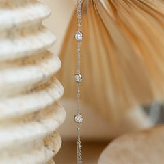 Lunivop Trendy Vintage Boho Round Zircon Hand Chain Bracelet for Women Niche Design Elegant Beach Party Jewelry Girlfriend Gifts