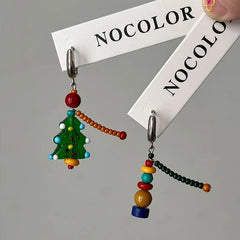 Lunivop New Design Asymmetric Christmas Tree Drop Earrings For Women Earring Party Jewelry New Year Christmas Gifts