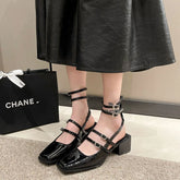 Lunivop New Design Women Sandal Mary Jane Shoes for Woman Fashion Narrow Band Dress Square Heel Shoes Ladies Outdoor Platform Pumps