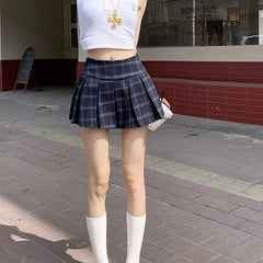 Lunivop Preppy Style Plaid Skirt Women Vintage Sweet Korean Fashion Pleated Mini Skirt Retro Y2k Summer Harajuku Short Skirts
