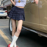 Lunivop Preppy Style Plaid Skirt Women Vintage Sweet Korean Fashion Pleated Mini Skirt Retro Y2k Summer Harajuku Short Skirts