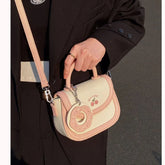 Lunivop Sweet Cute Y2k Messenger Bag Women Harajuku Hot Girls Leather Handle Square Bag Purse Female Retro Saddle Bags Aesthetic