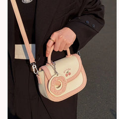 Lunivop Sweet Cute Y2k Messenger Bag Women Harajuku Hot Girls Leather Handle Square Bag Purse Female Retro Saddle Bags Aesthetic