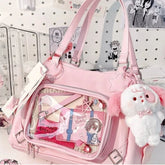 Lunivop Harajuku Pink Ita Bags Purse Women Lolita Shoulder Underarm Bag Ladies Japanese Transparent Large Capacity Handbag Y2k