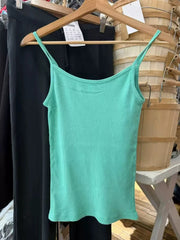 Lunivop Mint blue Ribbed Slim Tank Tops Women Summer Vintage Cotton Casual Streetwear Sleeveless Vests Sweet Simple All-match Camisole