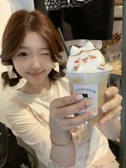 Lunivop T Shirts Women Sweet Cartoon Cat Short Sleeve O Neck Funny Summer 2025 Fashion Tops Preppy Style Female Tshirt Casual