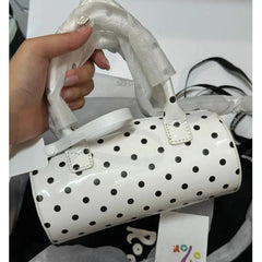 Lunivop Harajuku Wave Point White Y2k Hand Bag Women Retro Versatile Handle Messenger Bag Ladies Retro Cylinder Crossbody Bags
