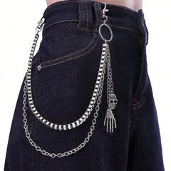 Lunivop 1pc Funky Stainless Steel Spiked Pants Chain , Y2k Star Pants Chain Pocket Chain For Pants Biker Hip Punk Chains Jewelry