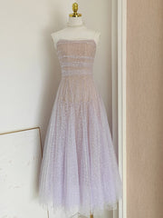 Lunivop Fashion Women's Dress Strapless Purple Gradient Evening Party Dresses 2025 Summer New Tide
