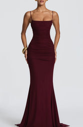 Lunivop Spring Sexy Fashion Strapless Fine Shoulder Ruffles Advanced feeling Cleanfit Aesthetic Evening Gown Bodycon Bodice Dress