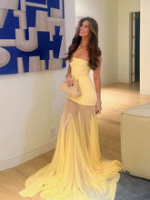 Lunivop Patchwork Dress Women See Through Temperament Solid Pleated Strapless Sleeveless Backless Slim Banquet Party Vestidos