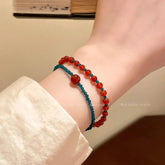 Lunivop Vintage Red Blue Color Crystal Beaded Bracelet Y2K Colorful Double-Layer Bracelet for Women Couple Aesthetic Friend Jewelry