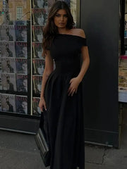 Lunivop Off Shoulder Skirt With Collarbone High Waist Sheath Dress Elegant Temperament Wind Dress For New Slim-Fit Dress