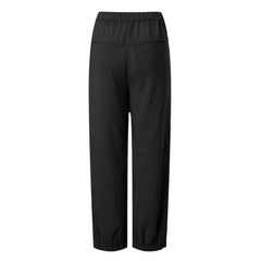 Lunivop Comfy Womens Linen Pants Elastic High Waist Pure Color Pants With Pockets Casual Loose Wide Leg Oversize Trousers