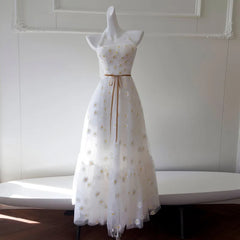 Lunivop Fashion Mesh Embroidered Dress Women's Hanging Neck Strapless A Line Dresses 2025 Summer New Tide