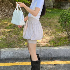 Lunivop High Waist Solid Color All Match Loose A-line Skirt Women Spring New Streetwear Fashion Pleated Casual Mini Skirt