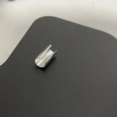 Lunivop INS Trendy Glossy Silver Plated Copper Long Tube Ear Clip for Women Minimalist Niche Design Jewelry Accessories