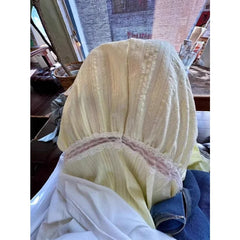 Lunivop Korean Lace Patchwork Hollow Casual A-line Skirt Women 2024 Summer New High Street Fashion All Match Loose Mid-length Skirt