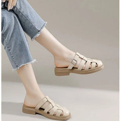 Lunivop Women Sandals Woman Summer Hollow Out Roman Slippers New Gladiator Beach Flats Ladies Thick Sole Footwear Zapatos De Mujer