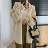 Lunivop Cozy Knit Cardigan Sweater for Women Oversize Long Sleeve Open Front Sweater Coat Autumn Winter Minimalist Casual Outfit