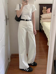 Lunivop Women's High Waist Wide Leg Jeans Draping Loose Fit Bootcut Trousers Slimming Effect Pear Shape Body Spring New Style plus Size