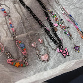 Lunivop New Rainbow Lgbt Colorful Pin Necklace For Men Women Choker Unusual Y2k Vintage Jewelry Egirl Accessories Trend Gift