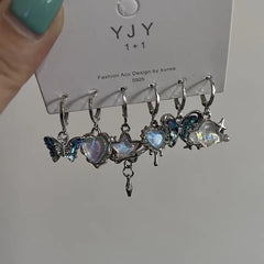 Lunivop 6PCS Bow Star Earrings Women Fashion Polaris Alternative y2k Jewelry Accessories Gift