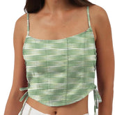 Lunivop Vintage Womens Pure Linen Crop Corset Top Summer Sleeveless Casual Floral Lace Up Bustier Holiday Beach High Street Female Vest