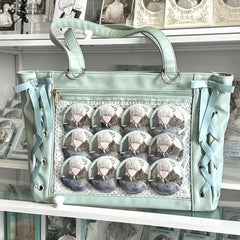 Lunivop Transparent Green Ita Bags Women Harajuku Aesthetic Bow Large Capacity Tote Bag Ladies Sweet Cute Shoulder Bags Chic