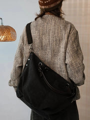 Lunivop Large Capacity Casual Commuting Handbag for Unisex Japanese Safari Style Retro Canvas Single Shoulder Crossbody Bags