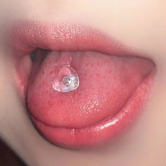 Lunivop Lovely Transparent Love Heart Acrylic Tongue Bar Rings Stainless Steel Student Anti-discovery Earring Tongue Piercing Jewelry