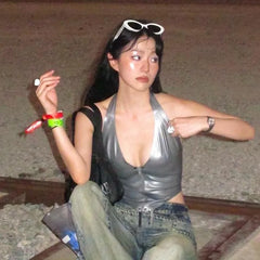 Lunivop Summer New Fashionable and Sexy Slim Fit Neck Strap Spicy Girl Nightclub Fun Strap Small Vest For Women