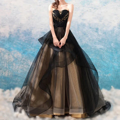 Lunivop Elegant Temperament Straps Design Slim Waist A-line Formal Evening Dress Exquisite Black Flower Sequin Appliques Gown formal dress