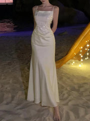 Lunivop White Tight Hip Sexy Beach Style Women's Dresses French Elegant Solid Color Slash Neck Fashion Chic Female Evening Dress