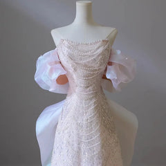 Lunivop Heavy shoulder temperament light luxury small fish tail welcome banquet dress