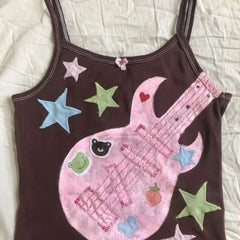 Lunivop Gothic Harajuku Hip Hop Constrast Color Summer Tank Top Y2k Aesthetic Cute All Match High Street Top American Fashion Punk Camis