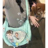 Lunivop Heart Transparent Ita Bags Handbag Women Japanese Lace Soft Casual Crossbody Bags Female Sweet Cute Messenger Bag Y2k