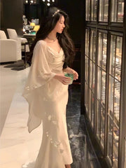 Lunivop Fashion British Style Mermaid Dress 2 Piece Set Korean Luxury Sequin Cloak Pleated Skirt Suit Summer Women Party Clothes Outfits