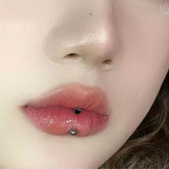 Lunivop Love Lip Ring Titanium Steel Larbet Horseshoe Ring Ear Bone Stud Piercing Ornament Hot Girl Sweet Dripping Oil Nose Piercing